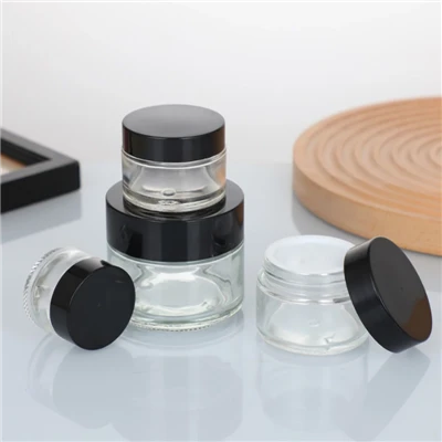 Transparante gezichtscrème glazen pot ronde cosmetische potten met deksels 5g-50g